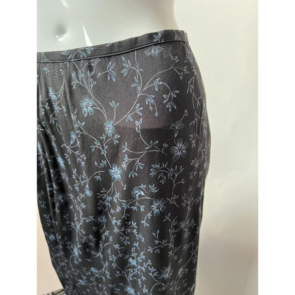 Old Navy Womens Black & Blue Floral Rayon Maxi Skirt Size 4 - Picture 8 of 16